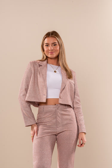 Cropped blazer Demi - roze