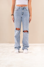 Lange jeans met gaten