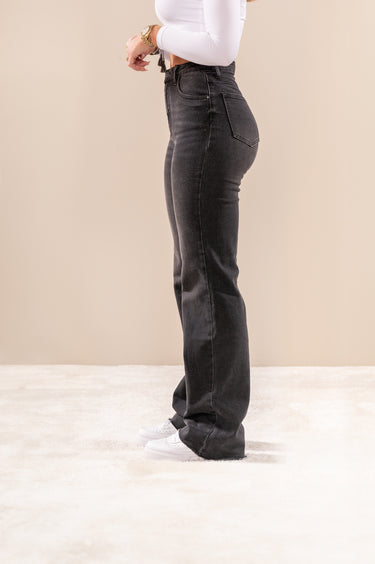 Lange zwarte wide leg jeans