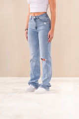 Lange jeans met gat